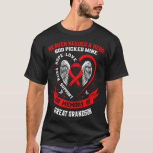 Rotes Verlust des großen Enkelsohns Herzkrankheit- T-Shirt