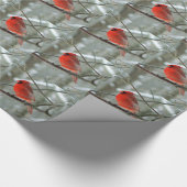 Rotes Verpackungs-Papier des Kardinals-(Winter) Geschenkpapier (Ecke)