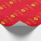 Rotes Verpackungs-Papier - i-Liebe Sie Geschenkpapier (Ecke)