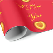 Rotes Verpackungs-Papier - i-Liebe Sie Geschenkpapier (Rolleneckpunkt)