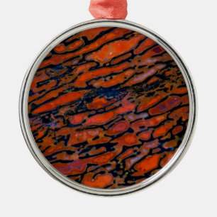 Rotes versteinertes Dinosaurierskelett Silbernes Ornament