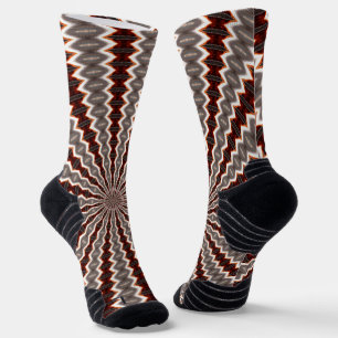 Rotes Vibrations-Kaleidoskop-Muster Socken
