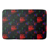 Rotes viereckiges Mosaiküberlagern über dunkelgrün Badematte (Vorderseite)