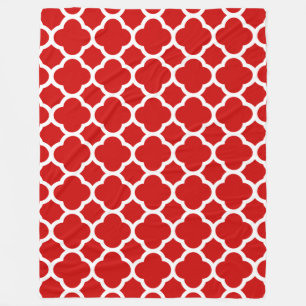 Rotes Vierpass-Muster Fleecedecke
