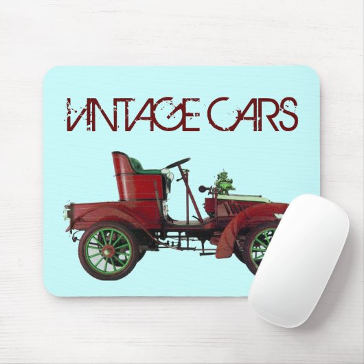 ROTES VINTAGAUTO, KLASSISCHES AUTOMOTIVES, Aquamar Mousepad (Mit Mouse)