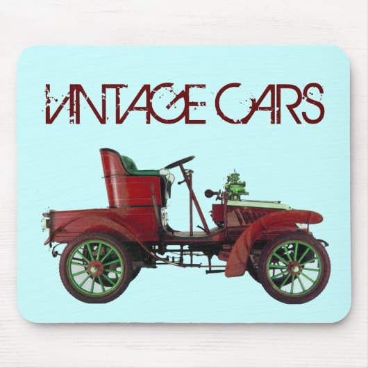 ROTES VINTAGAUTO, KLASSISCHES AUTOMOTIVES, Aquamar Mousepad (Vorne)