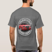 Rotes Vintage-Auto T-Shirt (Rückseite)