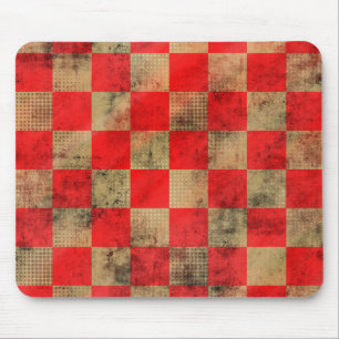 Rotes vintage-cooles Schachspiel Mousepad