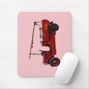 Rotes Vintage-Feuerwehrfahrzeug mit Überkopfleiter Mousepad