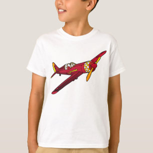 Rotes Vintage-Flugzeug Kinder T-Shirt