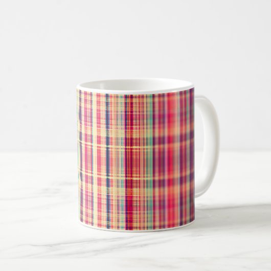 Rotes vintage-grob gestreiftes Muster Kaffeetasse (VorderseiteRechts)