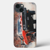 Rotes Vintage-Muscle-Car Case-Mate iPhone Hülle (Rückseite)