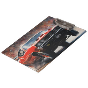 Rotes Vintage-Muscle-Car Klemmbrett