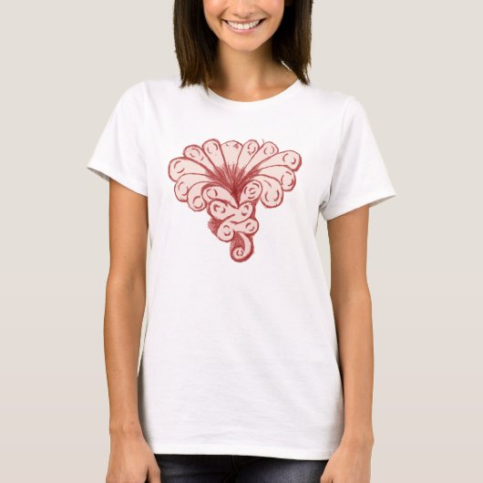 Rotes Vintages Blume Shirt (Vorderseite)