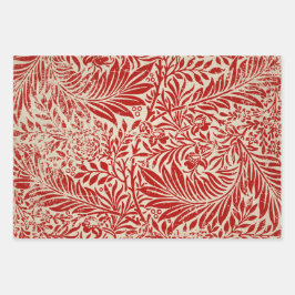 Rotes Vintages botanisches Wrapping-Papier Geschenkpapier Set