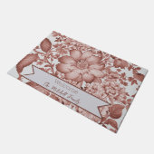 Rotes Vintages Chinoiserie Personalisiertes Floren Fußmatte (Schrägansicht)