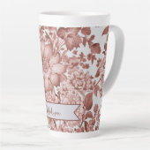 Rotes Vintages Chinoiserie Personalisiertes Floren Milchtasse (Rechte Ecke)