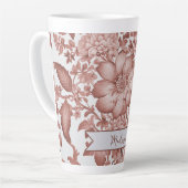 Rotes Vintages Chinoiserie Personalisiertes Floren Milchtasse (Linke Ecke)