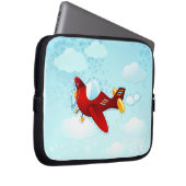Rotes Vintages Flugzeug, Laptop-Hülle Laptopschutzhülle (Vorne Rechts)