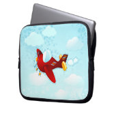 Rotes Vintages Flugzeug, Laptop-Hülle Laptopschutzhülle (Vorderseite Links)