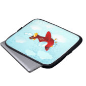 Rotes Vintages Flugzeug, Laptop-Hülle Laptopschutzhülle (Vorne Knopf)
