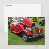 Rotes Vintages Konvertible Postkarte (Vorne/Hinten)