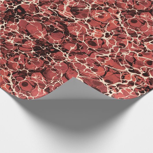 Rotes Vintages Marmorpapier Geschenkpapier (Ecke)