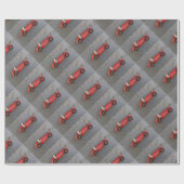 Rotes Vintages Spielzeugauto Geschenkpapier (Flach)