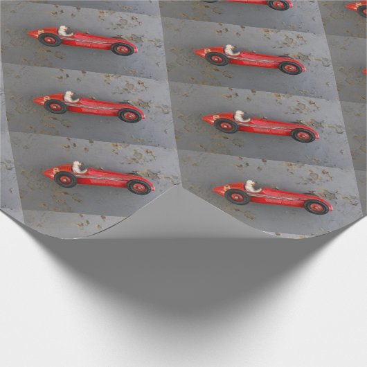 Rotes Vintages Spielzeugauto Geschenkpapier (Ecke)