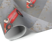 Rotes Vintages Spielzeugauto Geschenkpapier (Rolleneckpunkt)