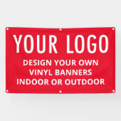 Rotes Vinyl-Banner Geschäft Logo Innen- oder Außen Banner (Horizontal)
