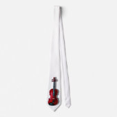 ROTES VIOLIN-TIE-ON WEISS KRAWATTE (Vorderseite)