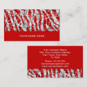Rotes Visitenkarterot GlitzZebra Visitenkarte (Vorne/Hinten)