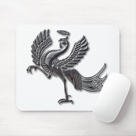 Rotes Vogelglas Mousepad (Mit Mouse)