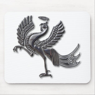 Rotes Vogelglas Mousepad