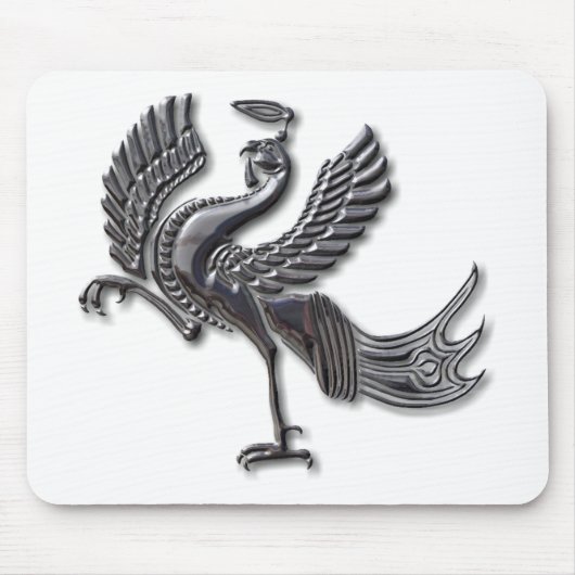 Rotes Vogelglas Mousepad (Vorne)