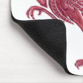 Rotes Vogelglas Mousepad (Ecke)