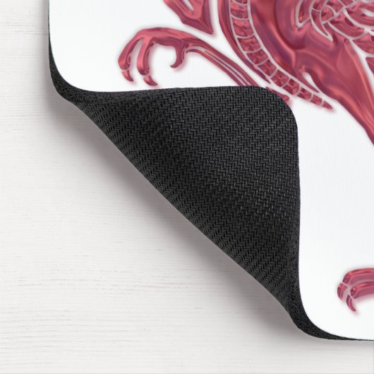 Rotes Vogelglas Mousepad (Ecke)