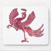 Rotes Vogelglas Mousepad (Vorne)