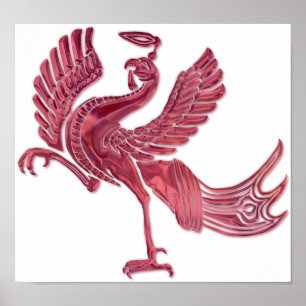 Rotes Vogelglas Poster