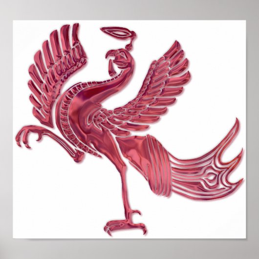 Rotes Vogelglas Poster (Vorne)