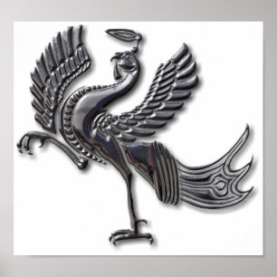 Rotes Vogelglas Poster