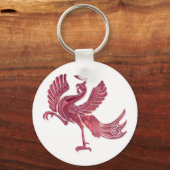 Rotes Vogelglas Schlüsselanhänger (Vorderseite)