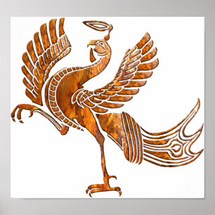 Rotes Vogelrostschwarzes Poster