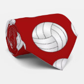 Rotes Volleyballmuster Krawatte (Gerollt)