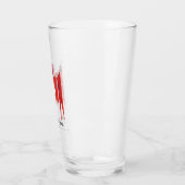 Rotes Volllogos Pint-Glas Glas (Links)
