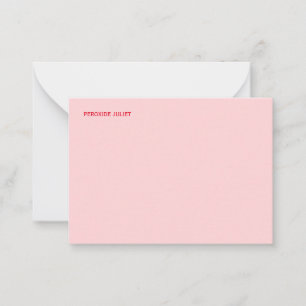 Rotes Vollname Erröten Rosa Mitteilungskarte