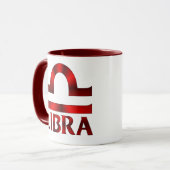 Rotes Waage-Horoskop-Symbol Tasse (Vorderseite Links)