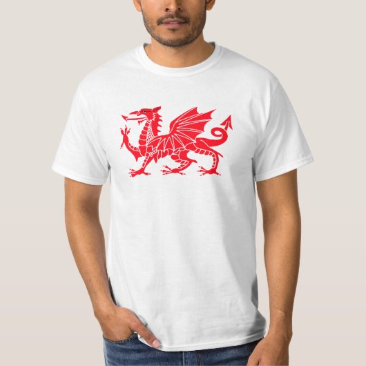 Rotes Waliser-Drache-Shirt T-Shirt (Vorderseite)