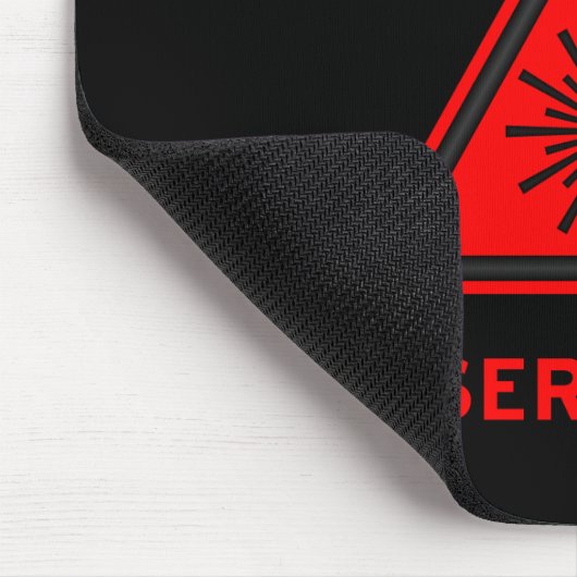 Rotes Warnsymbol Mousepad Lasers (Ecke)